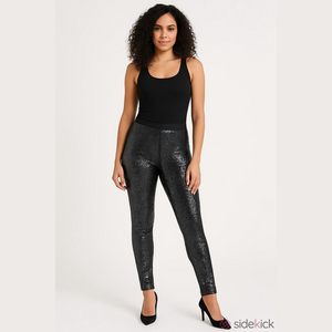 Isabel Marant Joshua Metallic Black Leggings FR 34 US 2 4